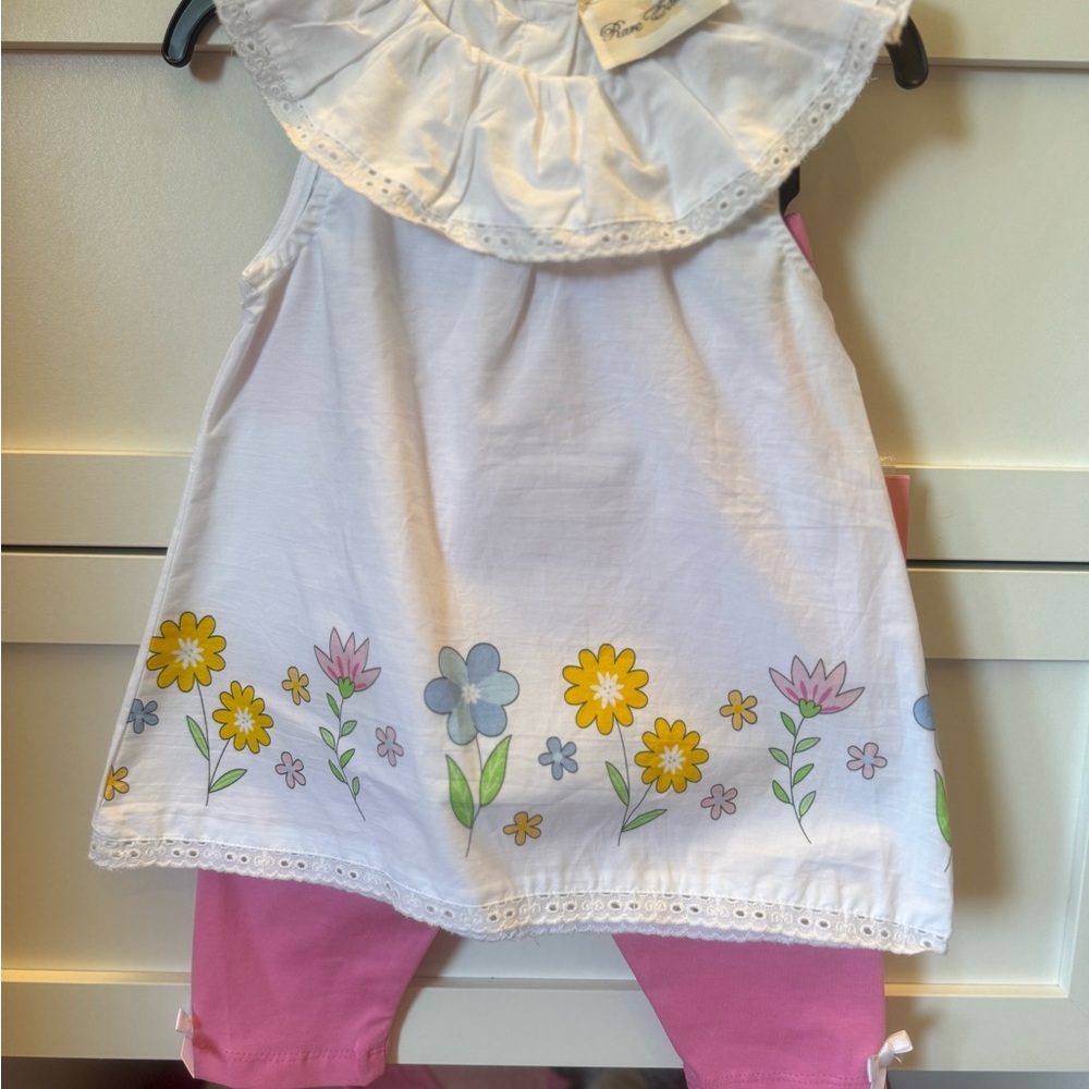 Rare Editions White and Pink Floral Kids Matching Set